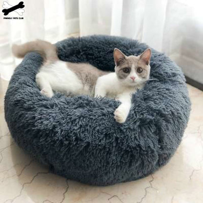 Pet Dog Bed Comfortable Donut Cuddler Round Dog Kennel Ultra Soft 