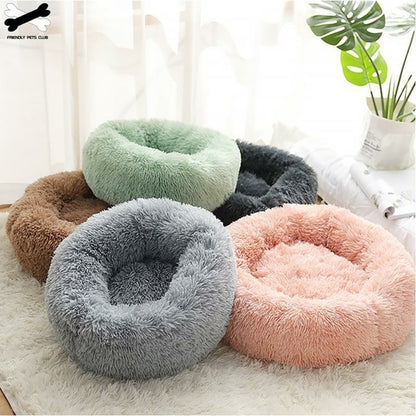 Pet Dog Bed Comfortable Donut Cuddler Round Dog Kennel Ultra Soft 