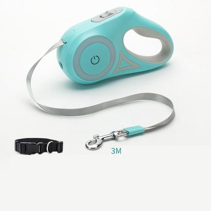 Dog Leash Retractable Leash And Dog Collar Spotlight Automatic Pet Dog